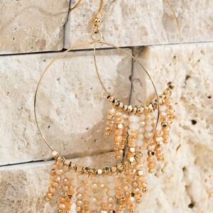 Set Of 3 Shimmering Beaded Tassel Earings.